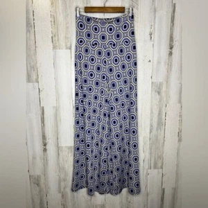 New Directions Women's Geometric Elastic Waist Palazzo Pants Blue Tan Size Small - Picture 1 of 11