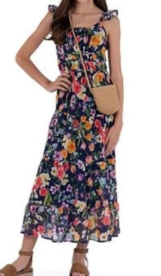 NEW: Speechless Big Girls Sleeveless Floral Maxi Dress,  Size:7, Blue - Image 1 of 2