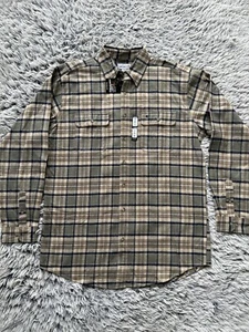 Camisa Carhartt Nueva con Etiquetas Para Hombres XL Alta Beige Franela Cuadros Manga Larga Ropa de Trabajo - Imagen 1 de 11