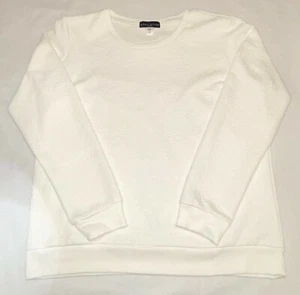 Women's White or Teal Crew Neck Long Sleeve Top: XL - Picture 1 of 6