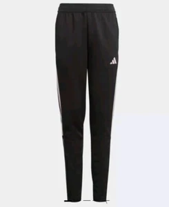 Adidas Youth Girls Pants TIRO  PANTS Athleisure Tapered Leg Black/Clear Pink L  - Picture 1 of 6