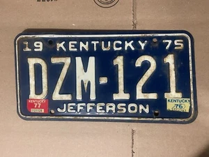 Kentucky Nummernschild 1975 Jefferson County 1976 1977 DZM 121 - Bild 1 von 1
