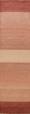 Striped Modern Gabbeh Kashkoli Oriental Hand-knotted Runner Rug Hallway 3'x10' - Image 1 of 4