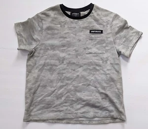 AVIREX Gray Snow French Terry Camo Short Sleeve Thick Material Crew Neck T-Shirt - Picture 1 of 3