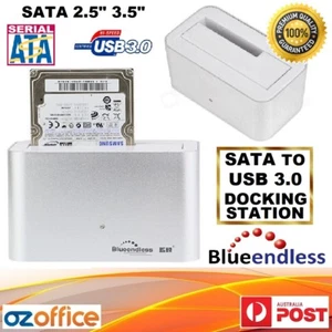 USB 3.0 SATA Docking Station 2.5" 3.5" HDD SATA Hard Drive Dock Reader Enclosure - Bild 1 von 6