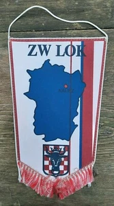 Banderín antiguo calisz ZW LOK Zarzad Wojewodzki Ligi Obrony Kraju águila roja - Imagen 1 de 6