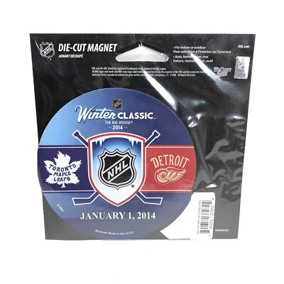Imán troquelado vintage de hockey de la NHL clásicos de invierno Toronto vs. Detroit, 2014, EE. UU. Foto 1 de 4
