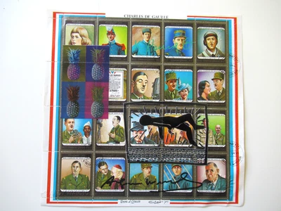 A.WARHOL/K.HARING: SERIGRAPHIE , ORIGINALSIGNATUR AUF 20er STAMP-BOGEN USPS-STP - Bild 1 von 4