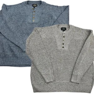 RedHead Sweater Pullover Lot 3XL Beige Blue Cable Knit 1/4 Button Long Sleeve - Picture 1 of 9