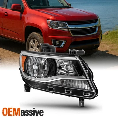 [Tipo halógeno] Para Chevy Colorado 2015-2022 Faro Negro Lado Derecho del Pasajero Foto 1 de 4
