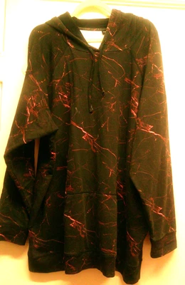 Torrid Jacket Hoodie Tie Close Kangaroo Pocket, Black/Purple Splatter Plus Sz 5X - Image 1 of 4