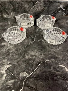 4 Candelabros Votivos Mikasa Cristal "Suite Real" Hoja Acanalada Pesada - Imagen 1 de 11