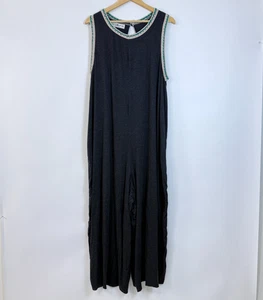 Mono de pierna ancha Natural Life Willow para mujer XL gris carbón ribete de ganchillo cómodo - Imagen 1 de 10