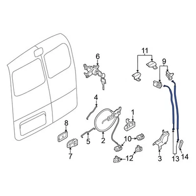 For Nissan NV200 2013-2021 Nissan 906113LM0D Door Latch Cable Foto 1 de 2