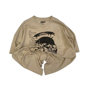 POPULAR POISON Graphic T-Shirt Skull Print Beige Mens 5XL - Picture 1 of 5