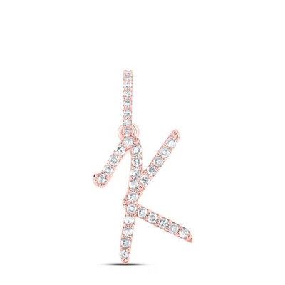10k Rose Gold 0.14CTW Natural Diamond Initial "K" Charm 0.66g Alphabet Pendant - Image 1 of 2
