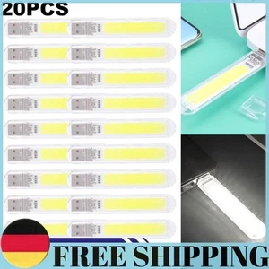 20 Pièces Mini Lampe de Livre USB Portable, Lampe de Lecture Lumineuse pour PC et Ordinateur Portable (Blanc - Photo 1/12