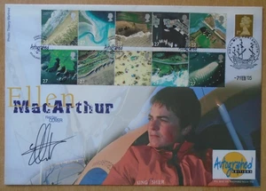 Dame Ellen MacArthur signed 2002 Coastlines first day cover dual franked. - Picture 1 of 2