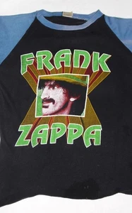 Camiseta de concierto Frank Zappa vintage años 80 mangas pequeñas de béisbol negra y azul - Imagen 1 de 10