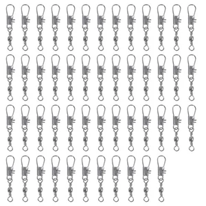 50pcs Stainless steel swivels interlock snap fishing lure Connector accessories - Picture 1 of 8