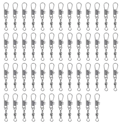 50pcs Stainless steel swivels interlock snap fishing lure Connector accessories - Image 1 of 4