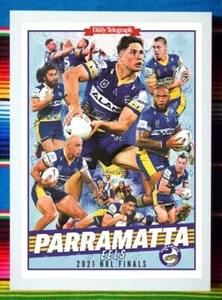 Framed 2021 PARRAMATTA EELS NRL Poster MITCHELL MOSES - 62cm x 44.5cm x 3cm - Picture 1 of 3