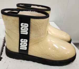 UGG Classic Clear Mini Black Waterproof Ankle Boots Women Size 10, EUC - Picture 1 of 4