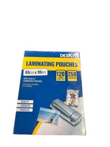 120 DesKit Laminating Pouches 65mm x 95mm Brand New NB: Box shows incorrect size