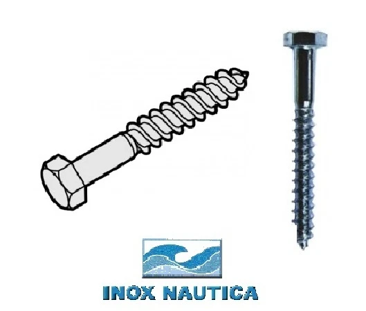 VITI PER LEGNO MORDENTI TESTA ESAGONALE 5 PZ ACCIAIO INOX AISI 304 VARIE MISURE - Immagine 1 di 1