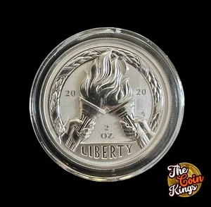 2 oz Silver 2020 Flames Of Freedom Reverse Proof Capsuled Coin W/ COA 0885/1500 - Picture 1 of 10