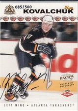 2001-02 Pacific Adrenaline Ilya Kovalchuk Rookie Autograph 85/500 card # 203