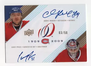 2008-09 MONTRÉAL CANADIENS CENTENAIRE MARKOV PRIX DOUBLE ENCRES /50 DUAL-MP 95136 - Photo 1 sur 2