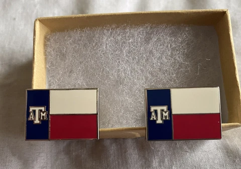 Texas A&M Aggies Cuff Links Enamel State Flag Cufflink Set Unworn custom 12Gauge Cover