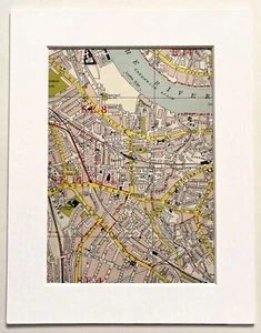 Vintage 1959 London Map - Mounted - DEPTFORD, NEW CROSS, GREENWICH 35 - Picture 1 of 1