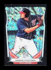 2014 Bowman Chrome Mini Black Shimmer Refractor Shawn Pleffner #180 Nationals