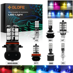 RGB Multi-Color H1 H3 H7 9005 HB3 9006 880 881 LED Fog Driving Light Bulbs DRL - Picture 1 of 17