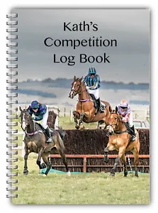 A5 EQUESTRIAN HORSE & RIDER COMPETITION GOAL LOGBOOK DIARY 50 PAGES PERSONALISE - Picture 1 of 7