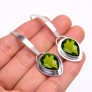Chrome Diopside Gemstone 925 Sterling Silver Jewelry Handmade Earrings - Picture 1 of 4