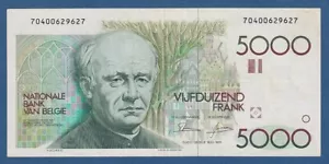 BELGICA / BELGIUM -- 5000 FRANCS ND ( 1982-92 ) -- MBC- / VF - PICK 145a . - Imagen 1 de 2