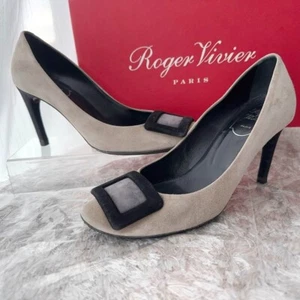 Roger Vivier Sandals Pumps High Heels Size 37.5 Loafers Shoes Made in Italy - Picture 1 of 10