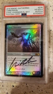 Steel Overseer FOIL MTG 2011 Core Set Signed by Chris Rahn PSA 4 Auto 8 - Picture 1 of 2