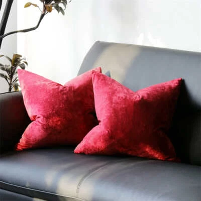 Crushed Velvet Cushion Covers Throw Sofa Pillow Cases Cover 16" 18" 20" 22" 24" - Image 1 of 4