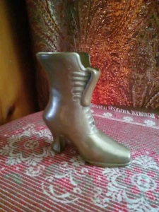 Vintage Vase Damen Stiefel Schuh mit Messingabsatz "Stiefel" | 10 x 13 cm - Bild 1 von 5