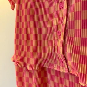 NWT Heyson coral checker plisse skirt set L - Picture 1 of 8
