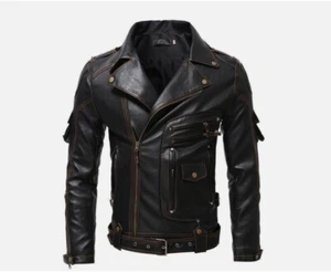 Men's retro leather multi pocket personalized coat jacket| XS-4XL|all colors - Picture 1 of 7