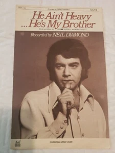 Neil Diamond He Ain't Heavy He's My Brother Photo Sheet Music 1970 - Imagen 1 de 3