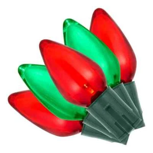 Home Accents Holiday 24-Count Red/Green LED Steady Lit Super Bright C9 Lights - Picture 1 of 5