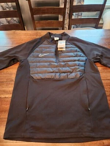Nike Men's Academy Winter Warrior 1/4 Zip Black/Silver Jacket FB6816-010 Sz M - Picture 1 of 9