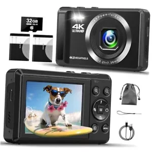 Digital Camera - Digital Cameras for Photography - Autofocus 4K 44MP UHD Black - Picture 1 of 7