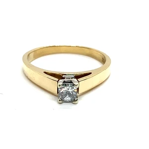 Lady's Diamond Engagement Ring .23 CT. 14K Yellow Gold 3.4g Size:6.5 (EPJ022797) - Picture 1 of 7